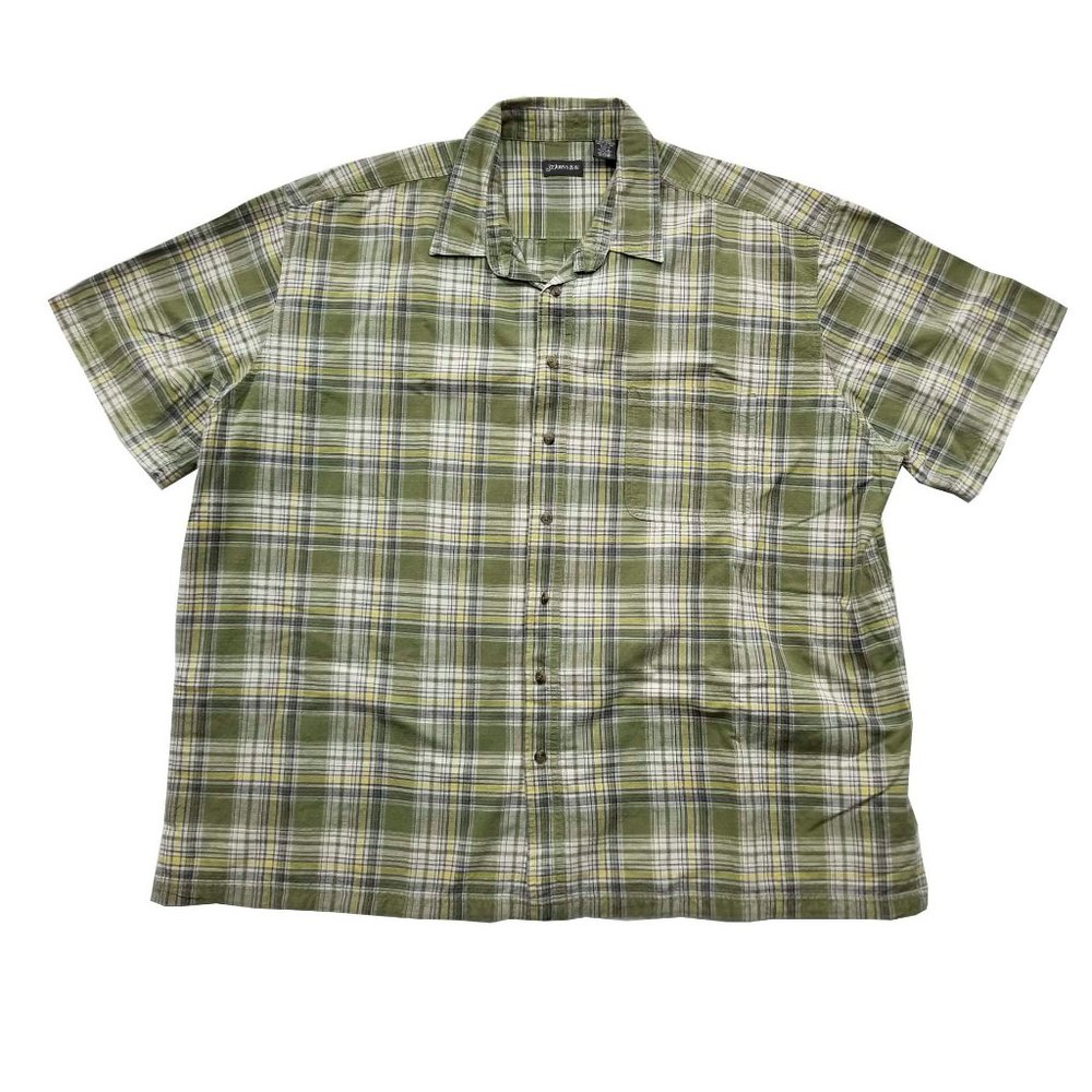 St Johns' Bay big & Tall Green/Yello Plaid 3XL